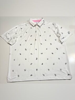 Puma Arnold Palmer Cloudspun Iced Tea Golf Polo Shirt Mens Size XL White
